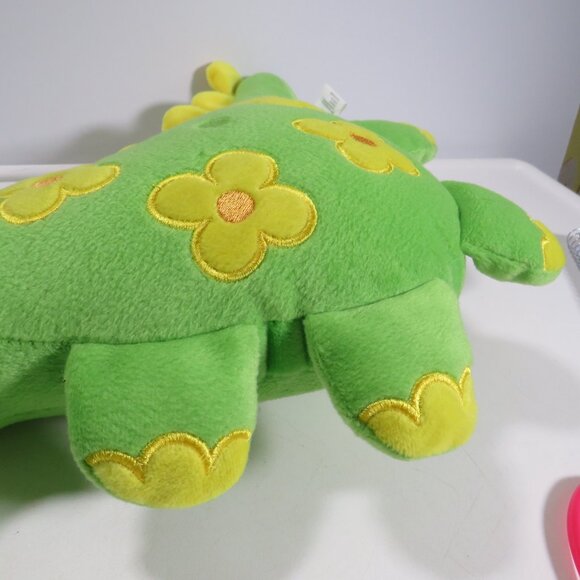 Green Dinosaur pillow/stuffed animal with yellow flowered spots - Picture 4 of 8